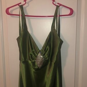 Emerald green evening dress